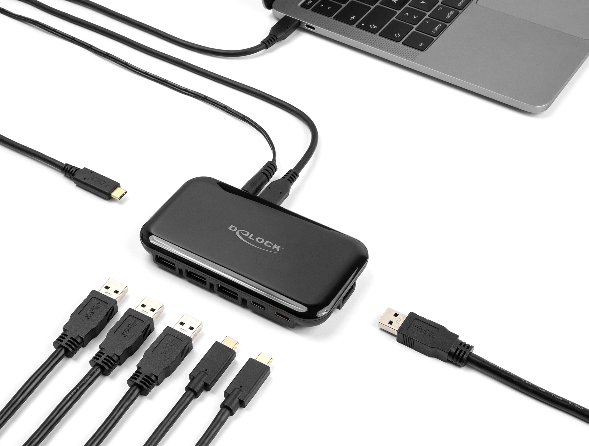 DeLOCK USB-Hub – USB-C, 4× USB-A, 3× USB-C, für Windows/Mac/iOS