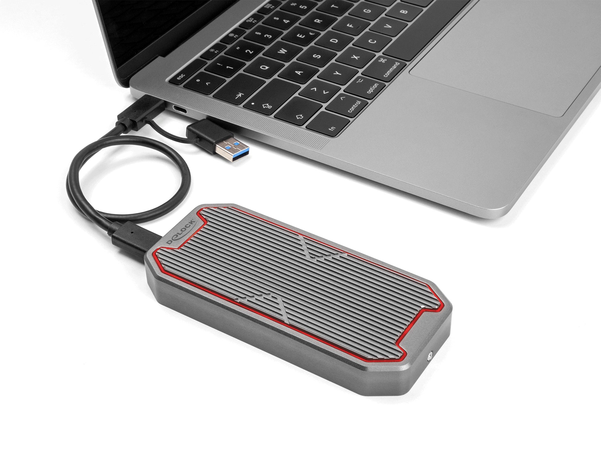 DeLOCK M.2 NVMe-Gehäuse USB-C (USB 3.2 Gen 2x2, 20 Gbit/s) – 1-Bay Externes SSD-Gehäuse – für M.2 NVMe (PCIe)