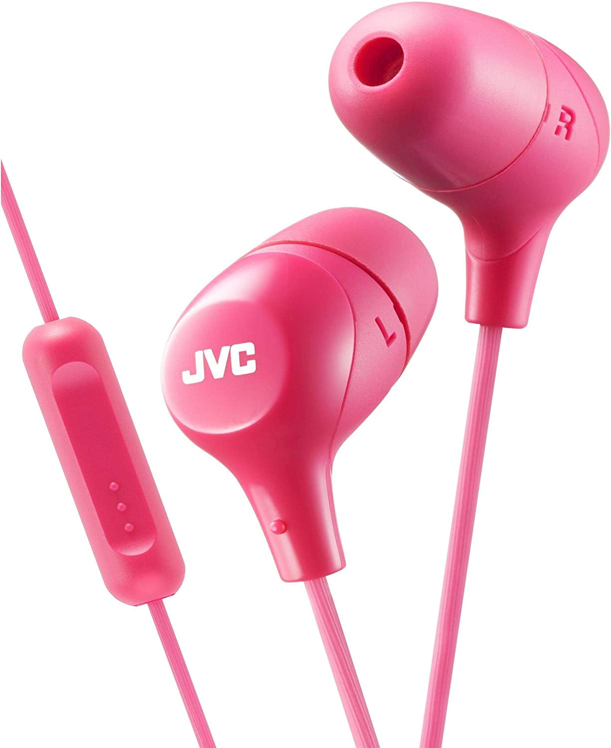 JVC HA-FX38M-P – In-Ear Headset – 3,5 mm Klinke, mit Mikrofon – Pink – für iPhone/iPad/iPod usw.