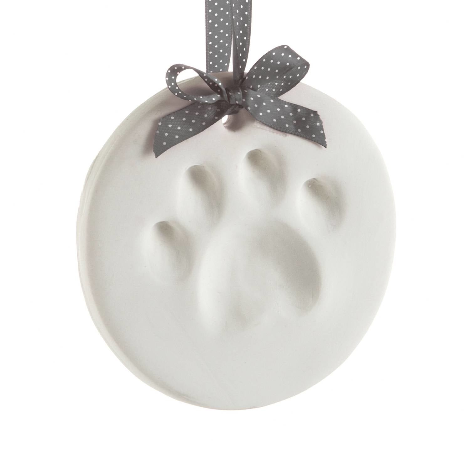 Pearhead Pfotenabdruck Ornament – 13,03 × 13,03 × 12,7 cm – Kunststoff, grau