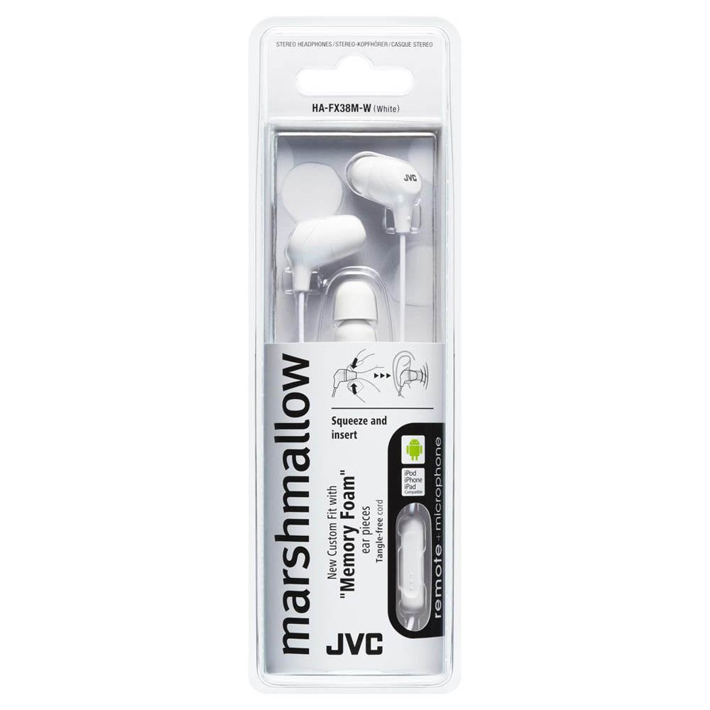 JVC HA-FX38M-W In-Ear Headset – Stereo, Kabelgebunden, 3,5 mm Klinke, für iPhone, iPad, Android, Weiss