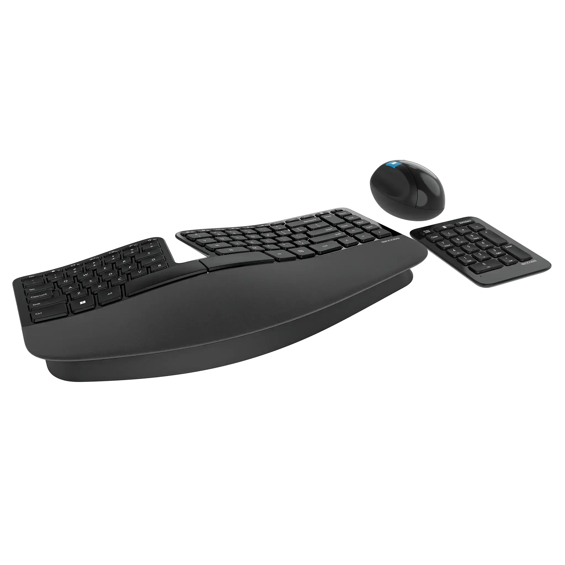 Incase Sculpt Ergonomisches Desktop – Tastatur-Maus-Set – 2,4 GHz USB-A – QWERTY (Nordisch) – Schwarz