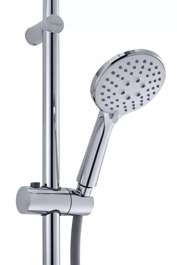 Diaqua Duschsystem Naiad Turn – 110 cm, Metall, Wandmontiert, Chrom