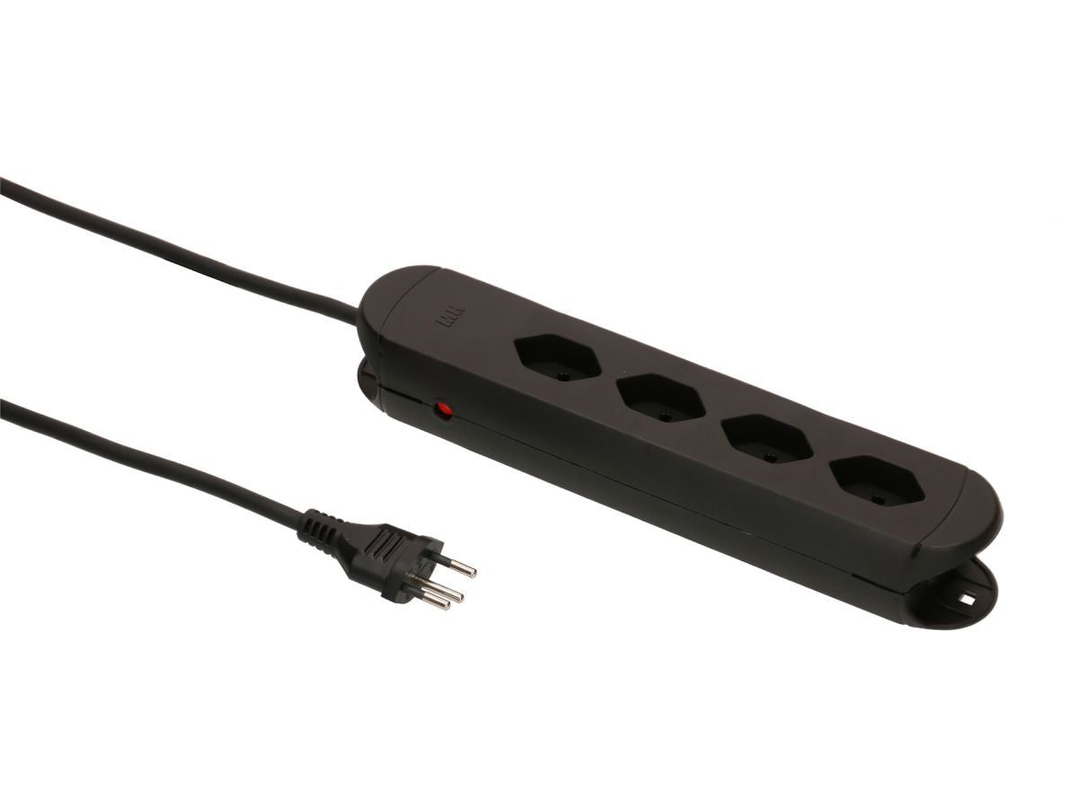 Max Hauri AG Max Hauri Construct Line Steckdosenleiste – 4× T13, 3 m, ohne Schalter, schwarz
