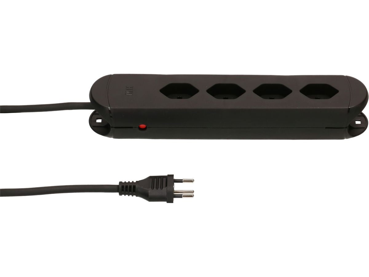 Max Hauri AG Max Hauri Construct Line Steckdosenleiste – 4× T13, 3 m, ohne Schalter, schwarz