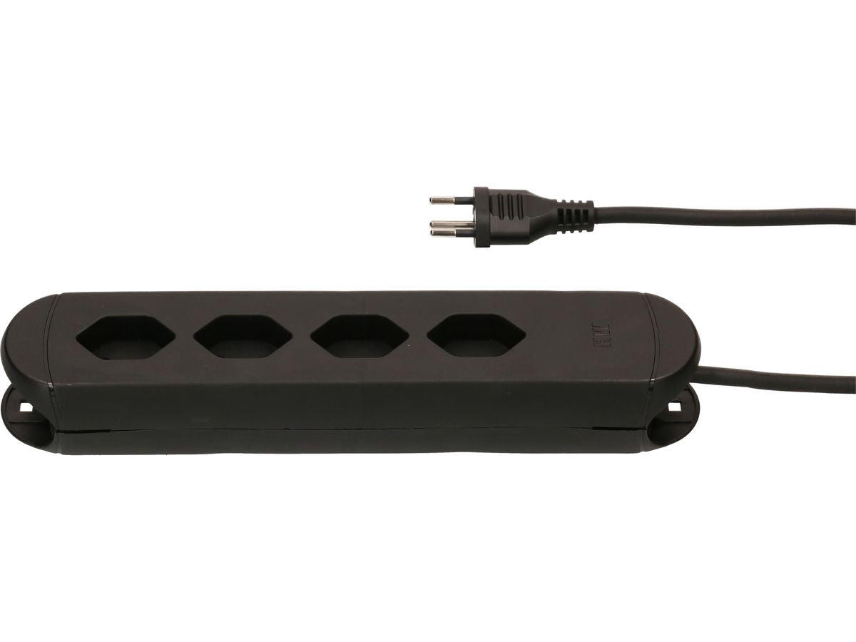 Max Hauri AG Max Hauri Construct Line Steckdosenleiste – 4× T13, 3 m, ohne Schalter, schwarz