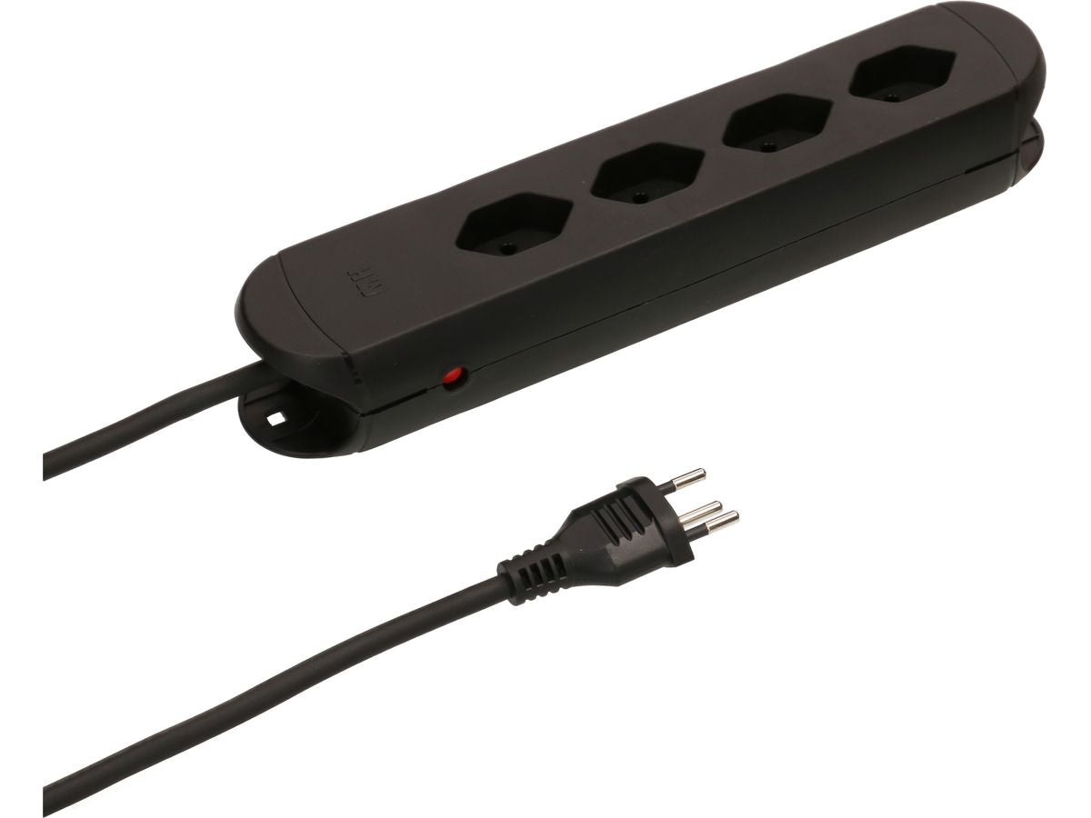 Max Hauri AG Max Hauri Construct Line Steckdosenleiste – 4× T13, 3 m, ohne Schalter, schwarz