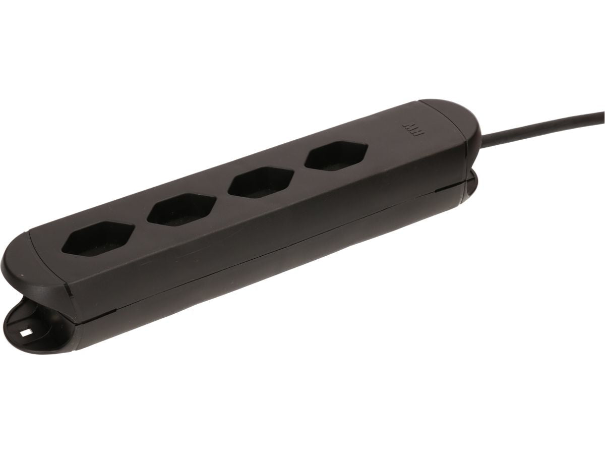 Max Hauri AG Max Hauri Construct Line Steckdosenleiste – 4× T13, 3 m, ohne Schalter, schwarz