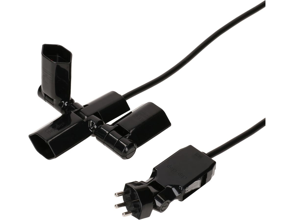 Max Hauri AG Max Hauri Steckdosenleiste – 3×T13, 2 m Kabel, Schalter, drehbar 130°, IP20
