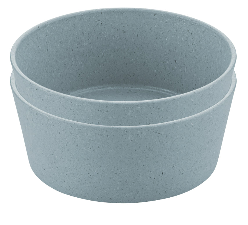Koziol Schale Connect – 2er Set, 890 ml, Ø 15,5 cm, Kunststoff (biozirkulär), Blau, spülmaschinenfest