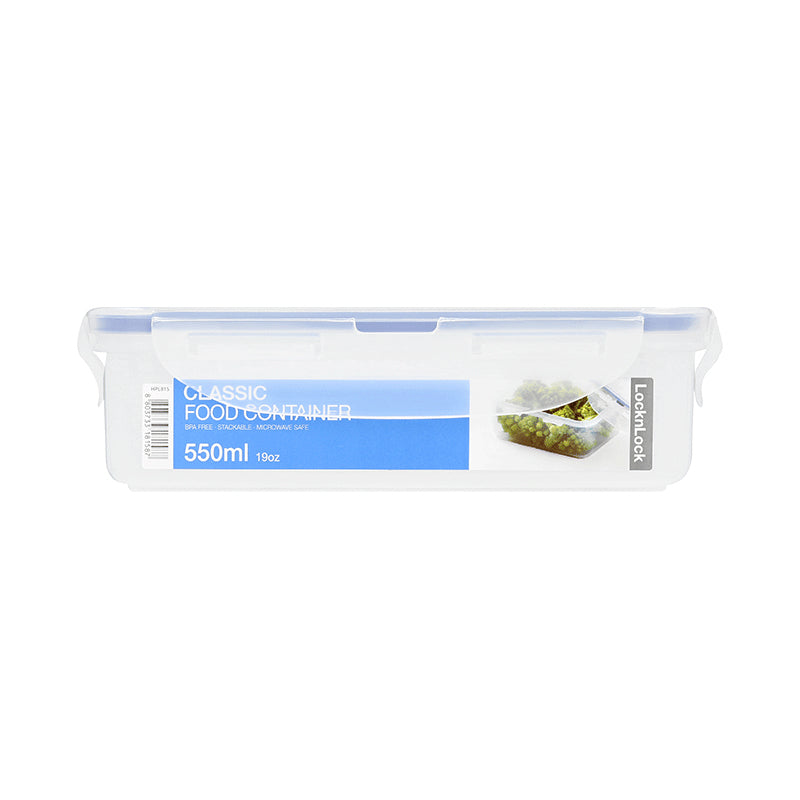 Lock & Lock Vorratsdose 550 ml, 12,8 × 18,1 × 5,2 cm, Polypropylen (PP), Transparent, Luft- und Wasserdicht