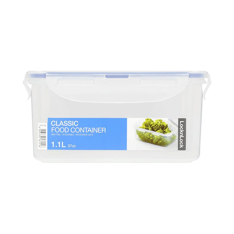 Lock & Lock Vorratsdose 1,1 l, 12,8 × 18,1 × 8,8 cm, Polypropylen (PP), luft- und wasserdicht, transparent