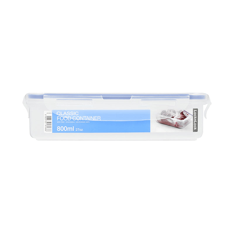 Lock & Lock Vorratsdose 800 ml, 13,4 × 20,5 × 5,2 cm, Kunststoff/Silikon, Transparent