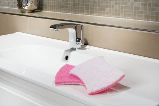 3M Spezialschwamm – Kunststoff, für Glas, 13,5 × 1,8 × 18,9 cm, Pink, 1 Stk.