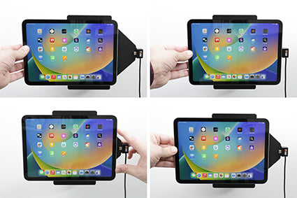 Brodit Fahrzeug-Dock für iPad 10,9" (10. Gen.) – mit Ladefunktion, 360° drehbar – Schwarz