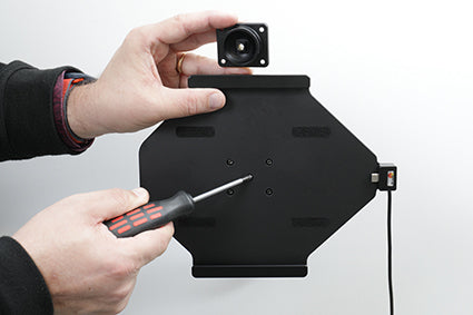 Brodit Fahrzeug-Dock für iPad 10,9" (10. Gen.) – mit Ladefunktion, 360° drehbar – Schwarz