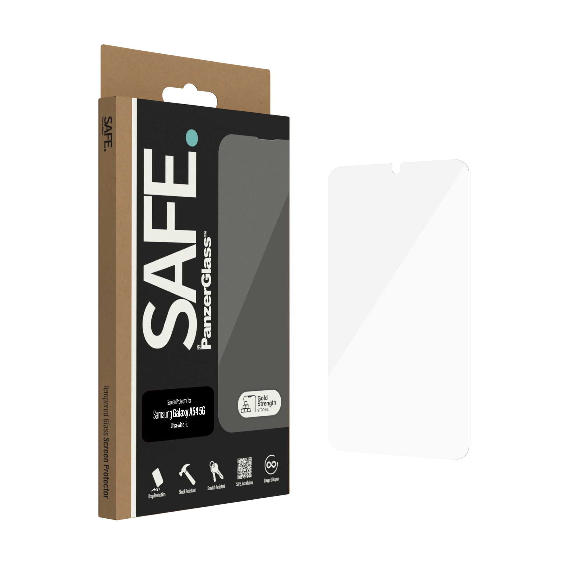 PanzerGlass SAFE. – Displayschutz (Panzerglas), Ultra-Wide Fit – für Galaxy A54 5G