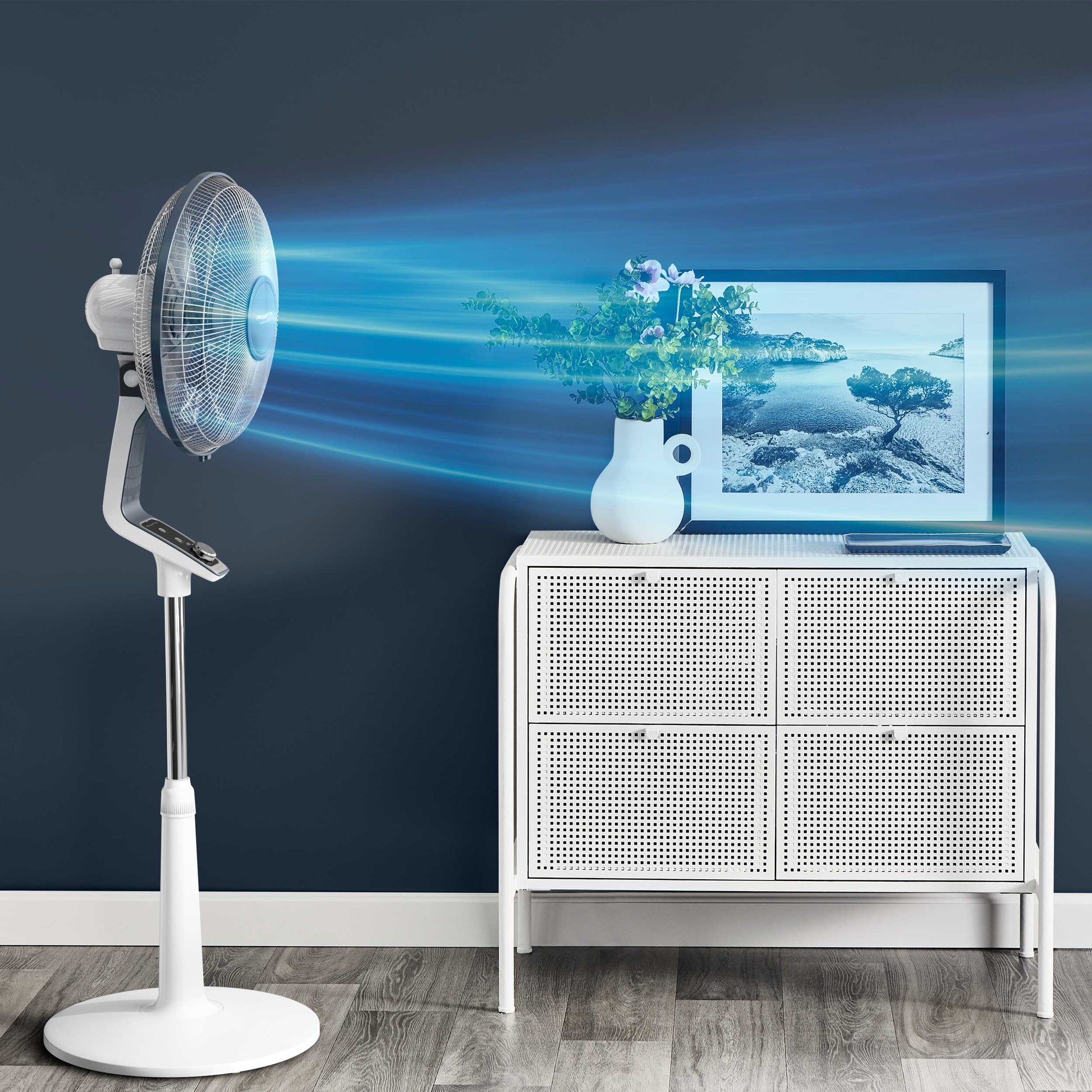 Rowenta Turbo Silence Standventilator VU5645 – 45 cm, 4 Stufen, oszillierend, 45 dB, Weiss