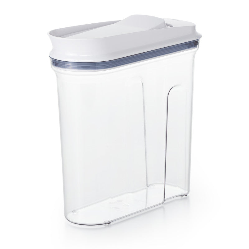 OXO Vorratsdose 3,2 l, 30,5 × 10,1 × 38,1 cm, Polypropylen (PP)/Silikon, Transparent/Weiss