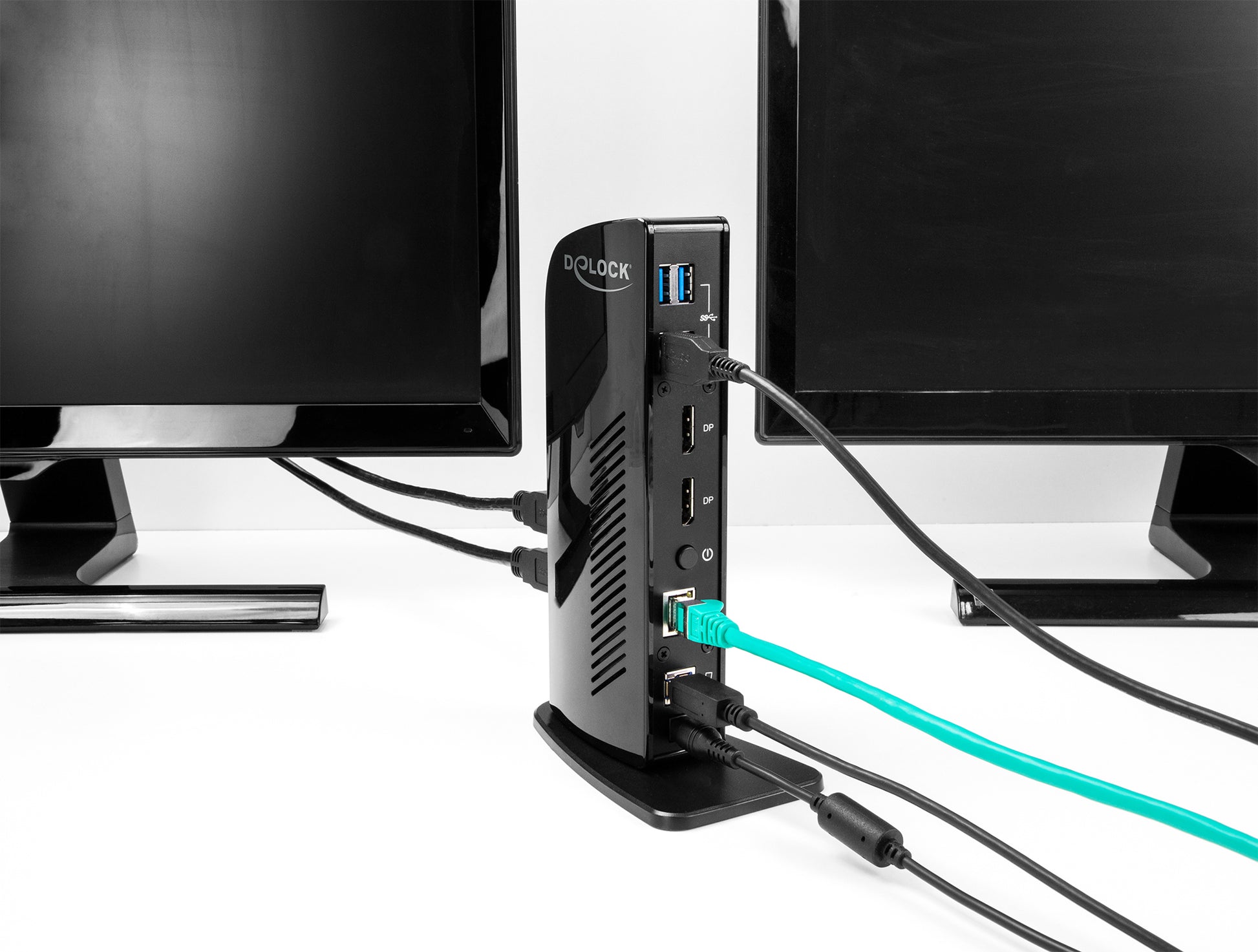 DeLOCK Dockingstation – USB-C, 2× DP, 6× USB-A, 1× USB-B, GbE, 3,5 mm Audio, für Windows/Mac
