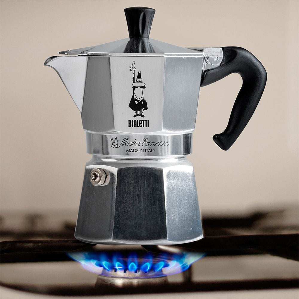 Bialetti Moka Express French Press / Kaffeebereiter – 0,8 l, 18 Tassen, Aluminium