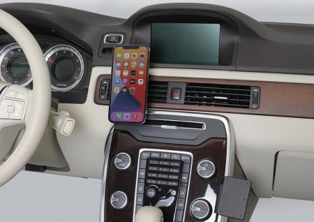 Brodit Auto-Ladehalterung – kabellos, Lüftungsschlitz, Zigarettenanzünder, für iPhone (MagSafe) – Schwarz