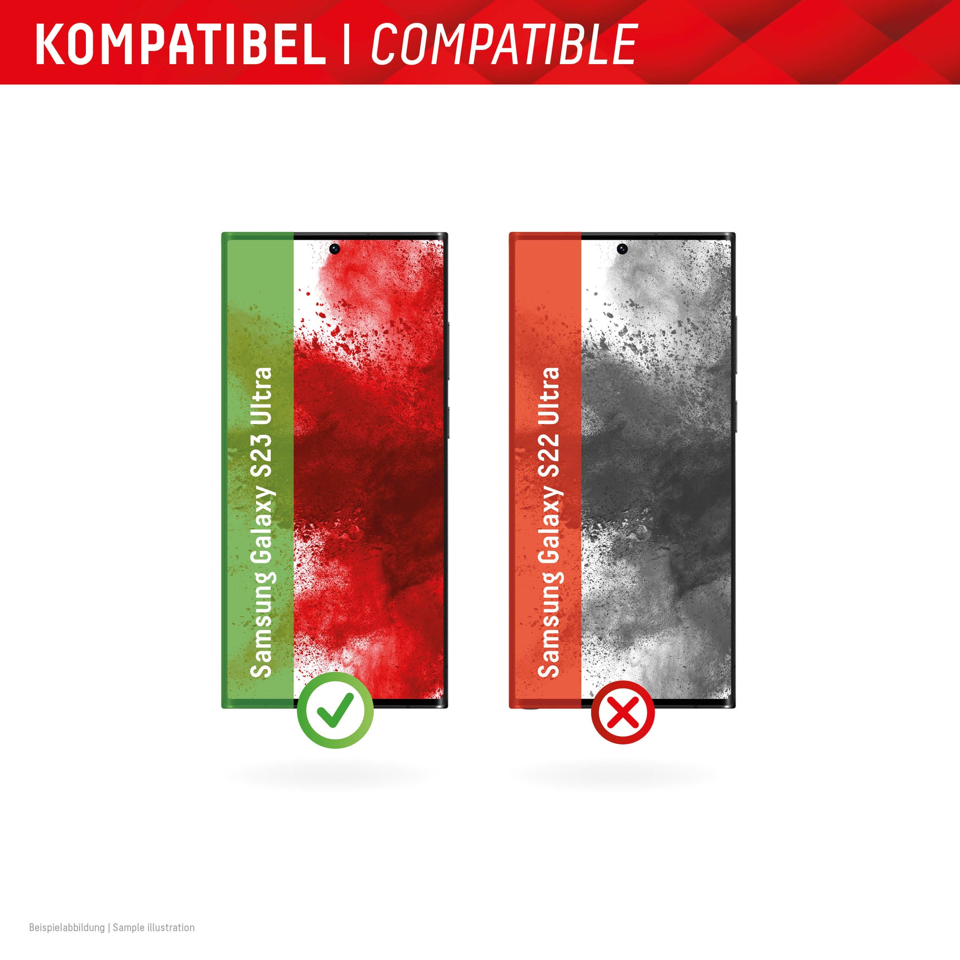 Displex Displayschutz (Panzerglas), Full Cover – für Galaxy S23 Ultra – mit Applikator