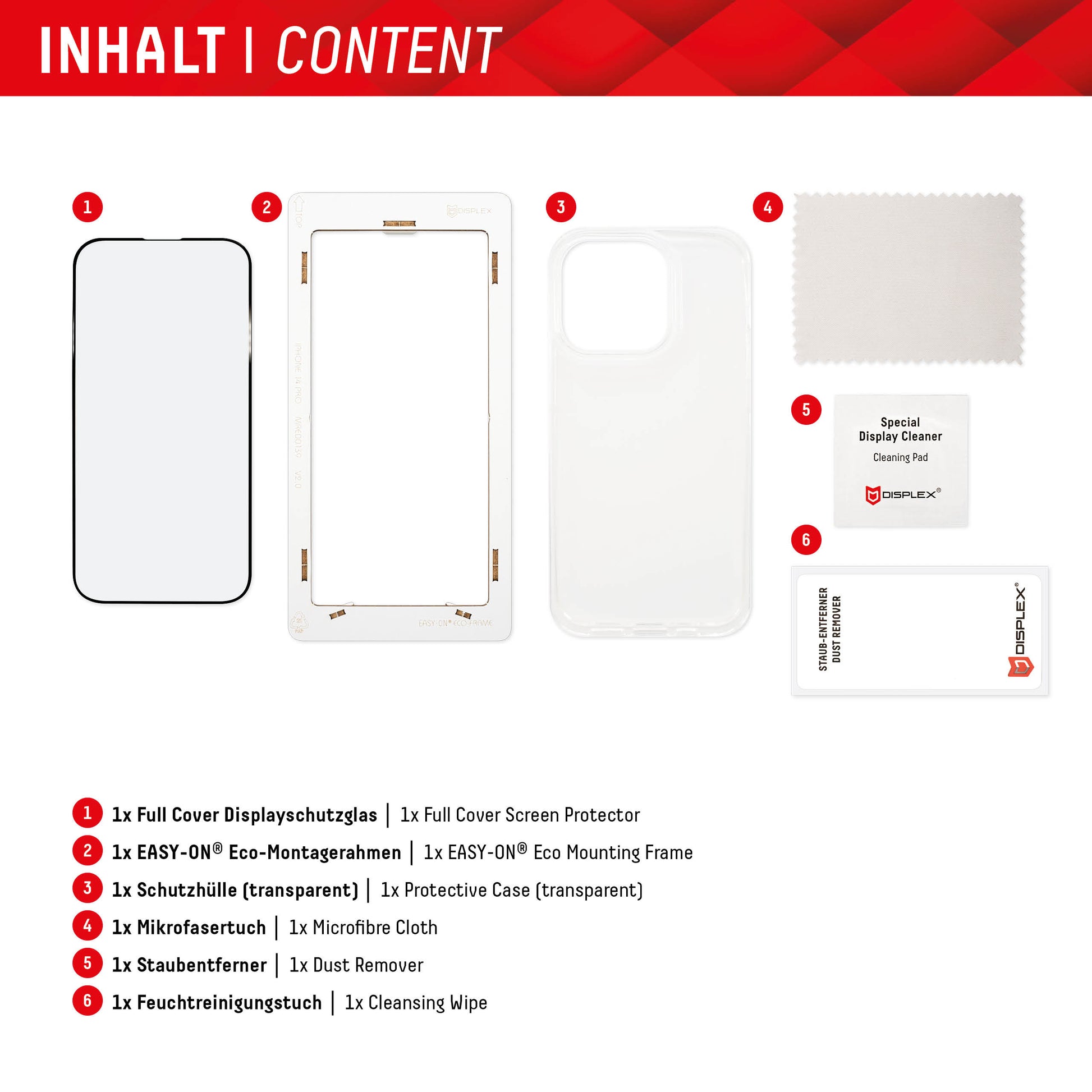 Displex Displayschutz (Panzerglas), Full Cover – für Galaxy S23 Ultra – mit Applikator
