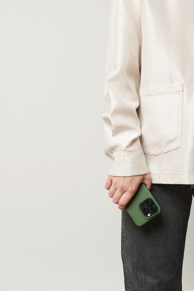 Nudient – Backcover – für Apple iPhone 14 Pro – Pine Green – Recycelbarer Kunststoff, MagSafe-kompatibel
