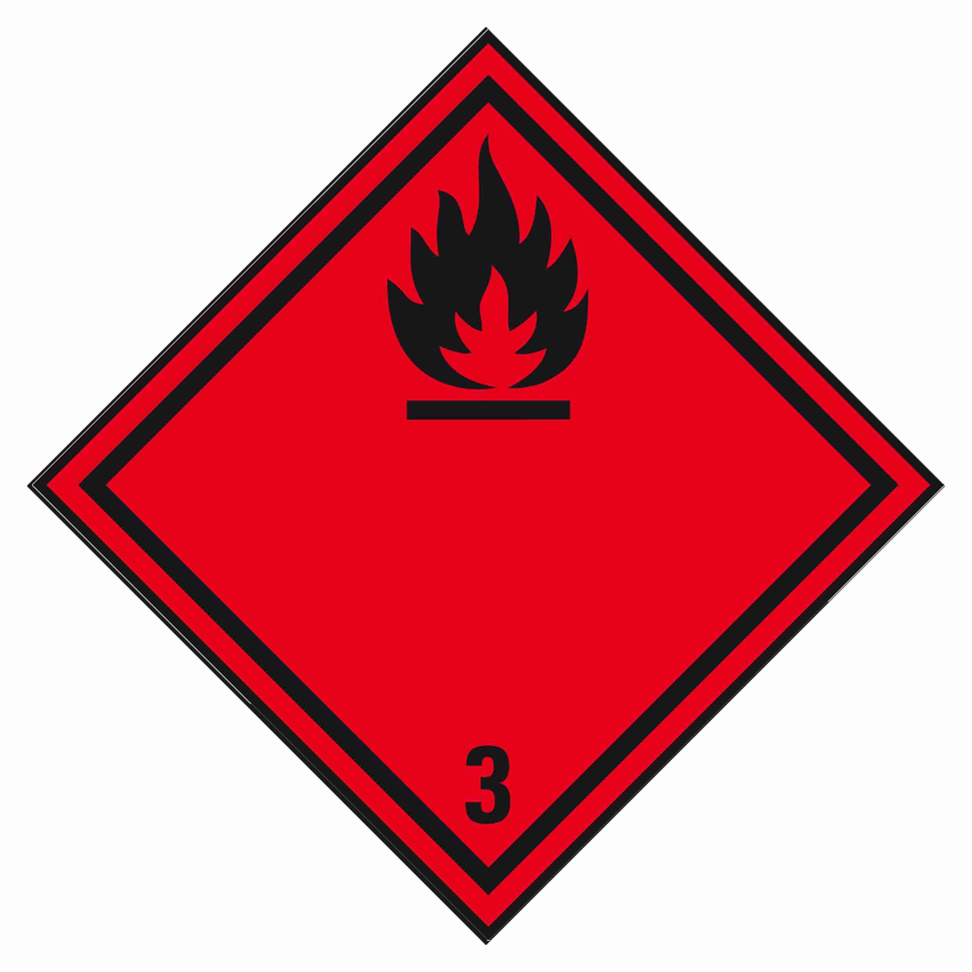 Entzündbare Flüssigkeiten‑Etiketten – 100 × 100 mm, Papier, Rolle mit 500 Etiketten – 1 Stk., ab 500 Stk.