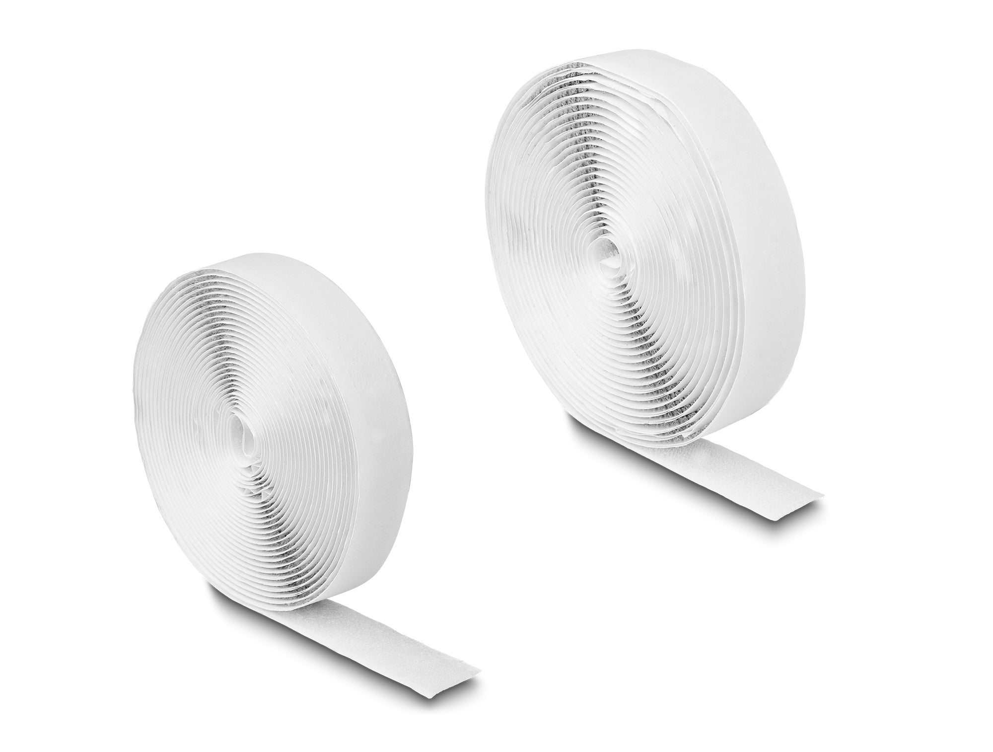 DeLOCK Klettband – 20 mm × 5 m, weiss, selbstklebend, 1 Stk.