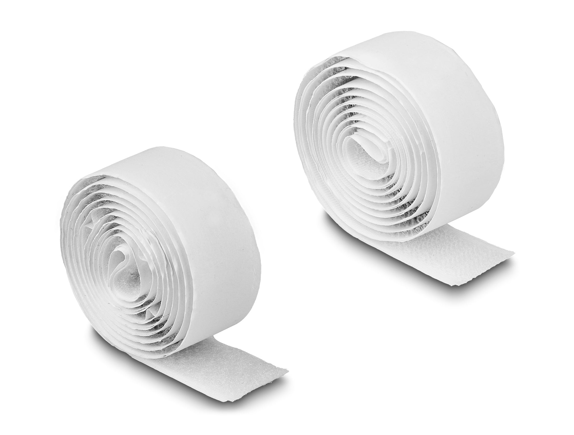 DeLOCK Klettband, 1 m × 20 mm, selbstklebend – weiss