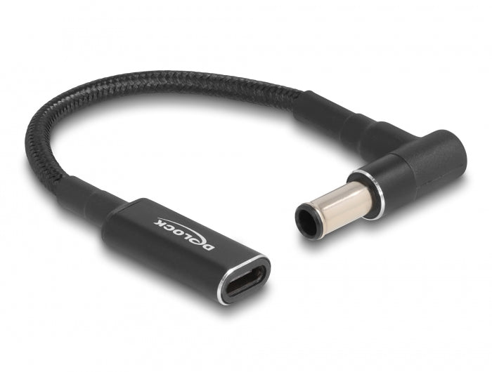 DeLOCK Adapterkabel USB-C (Buchse) zu Sony 6 × 4,3 mm (Stecker) – 19,5 V, 3 A, 15 cm – Schwarz
