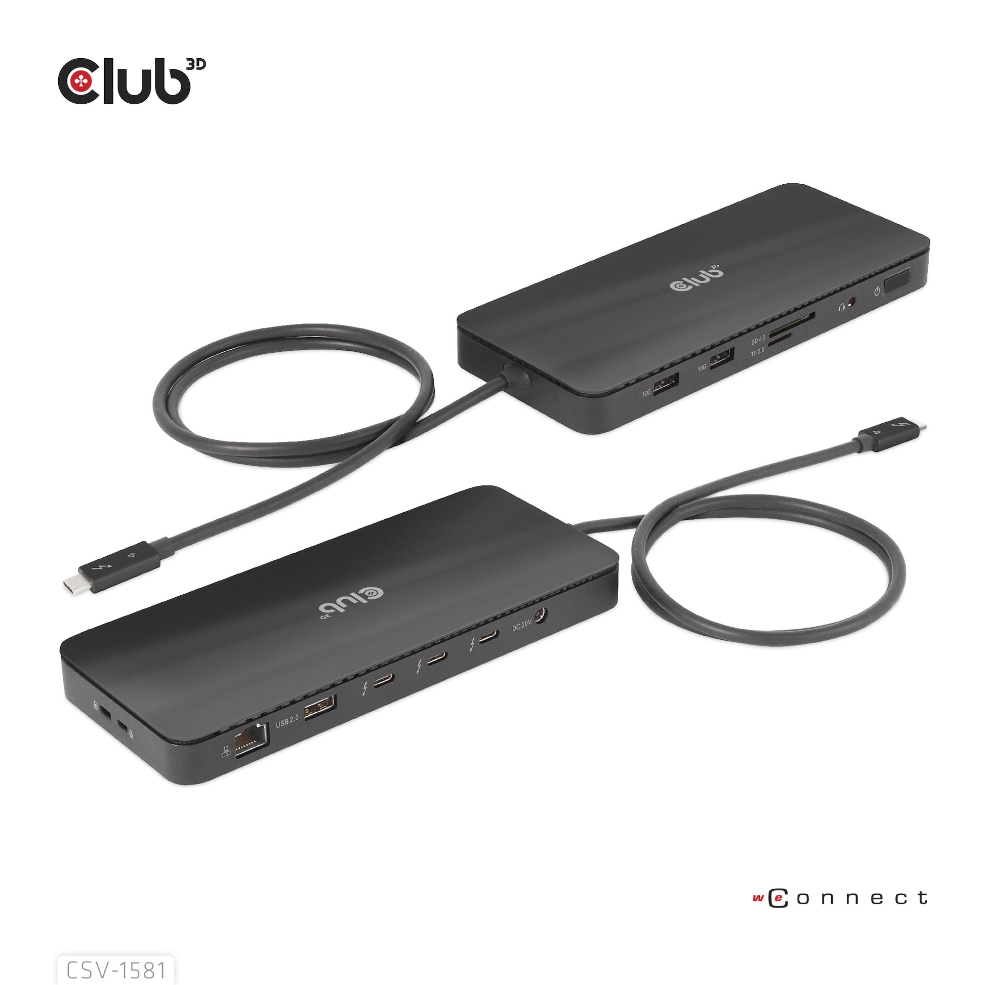 CLUB3D Club 3D TB4 11in1 Dockingstation – Thunderbolt 4, 3× USB-A, 140 W PD, GbE, SD/microSD, 3,5 mm Audio, TB4 × 3
