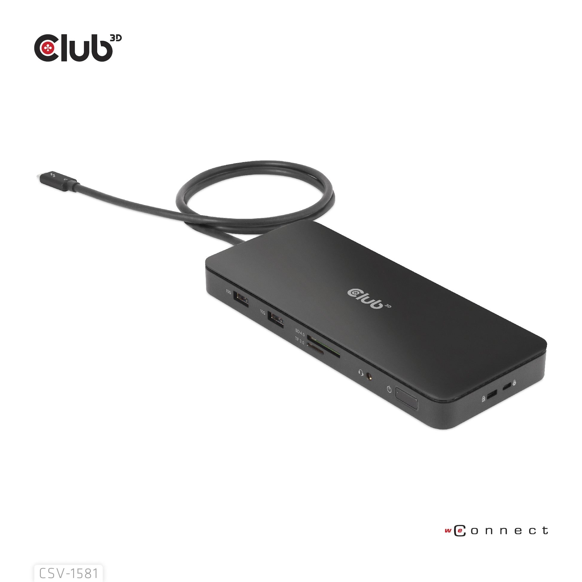 CLUB3D Club 3D TB4 11in1 Dockingstation – Thunderbolt 4, 3× USB-A, 140 W PD, GbE, SD/microSD, 3,5 mm Audio, TB4 × 3