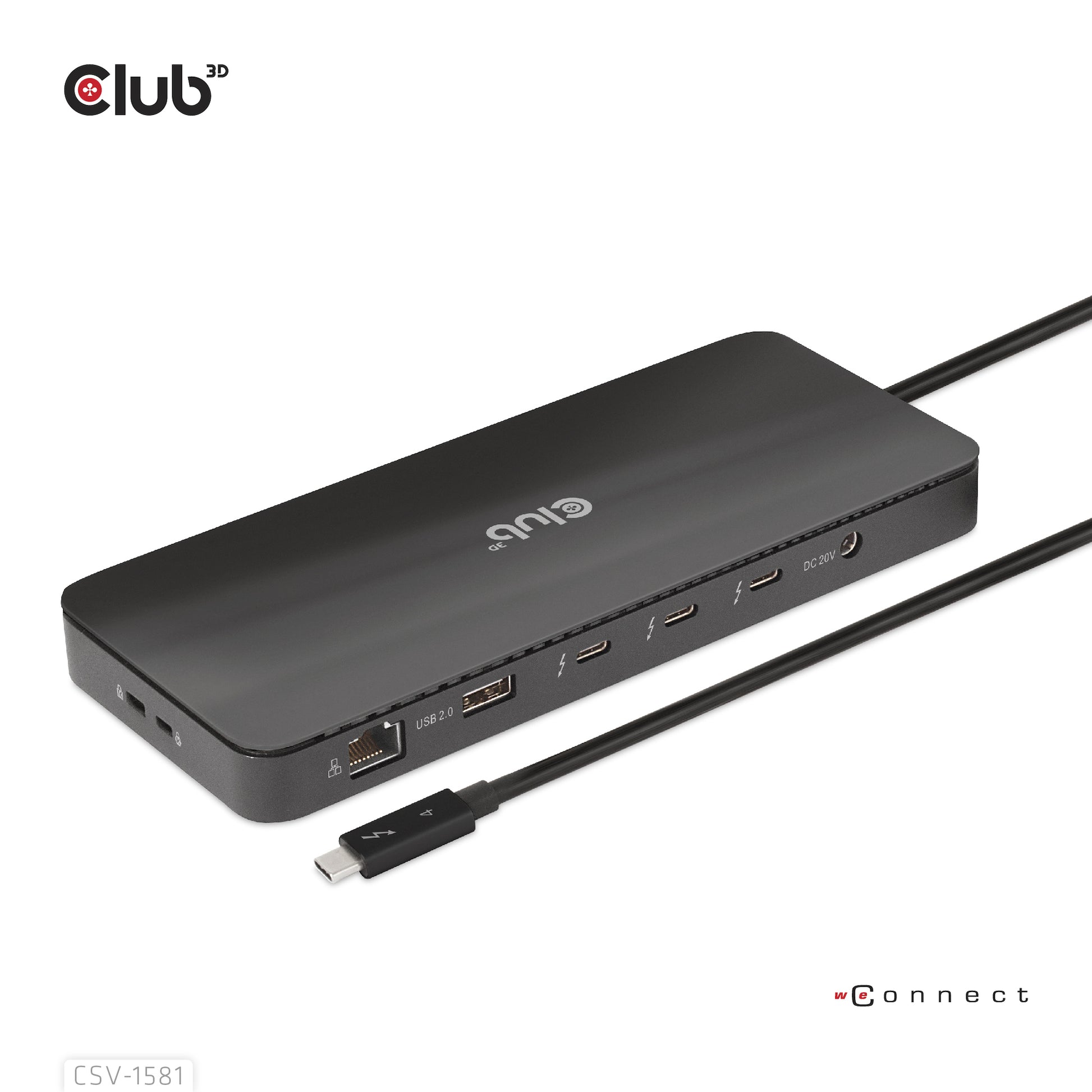 CLUB3D Club 3D TB4 11in1 Dockingstation – Thunderbolt 4, 3× USB-A, 140 W PD, GbE, SD/microSD, 3,5 mm Audio, TB4 × 3
