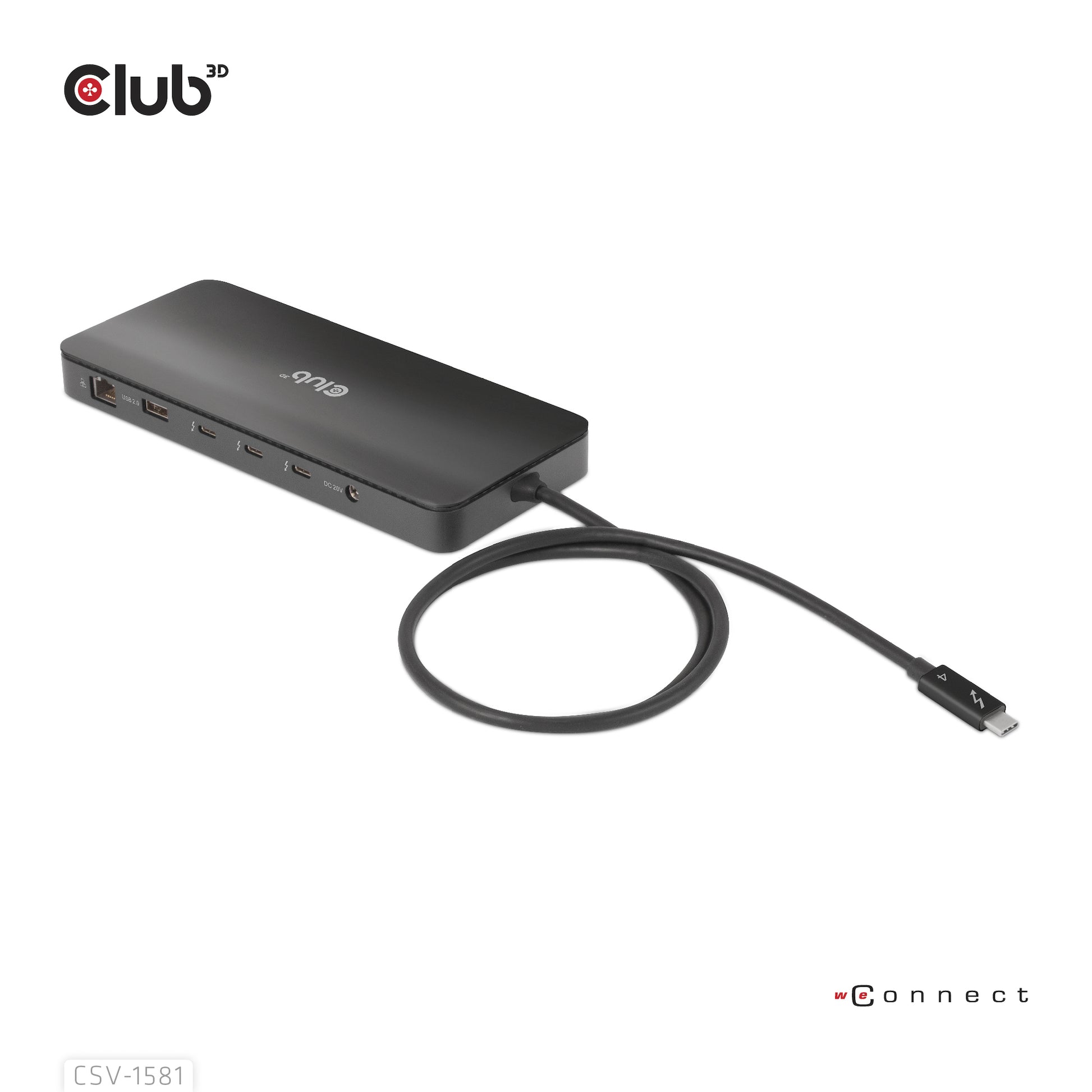 CLUB3D Club 3D TB4 11in1 Dockingstation – Thunderbolt 4, 3× USB-A, 140 W PD, GbE, SD/microSD, 3,5 mm Audio, TB4 × 3