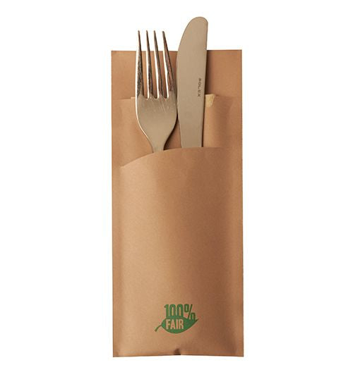 Papstar Servietten – braun – 33 × 33 cm, 2-lagig, 1/8-Falz – 520 Stück