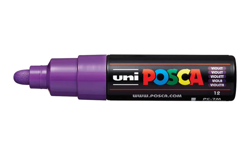 Uni-Ball POSCA Kreativ-/Pigmentmarker – violett, 1 Stk., feucht abwischbar – für viele Oberflächen