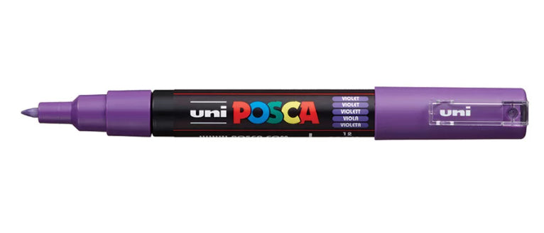 Uni-Ball POSCA Kreativ-/Pigmentmarker – violett, 1 Stk., feucht abwischbar, deckend – für viele Oberflächen