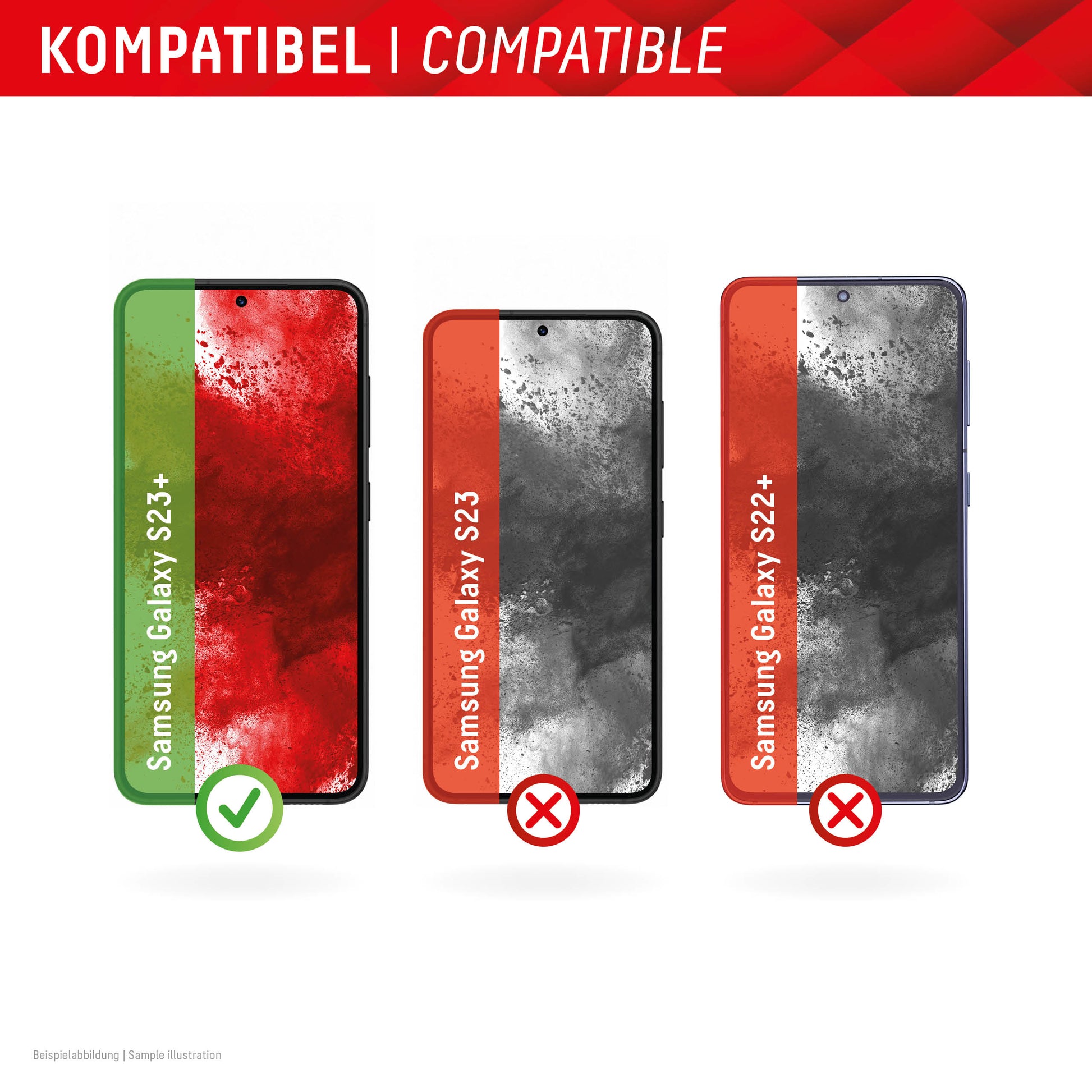 Displex Displayschutz (Panzerglas), 10H – für Galaxy S22+/S23+ – mit Applikator