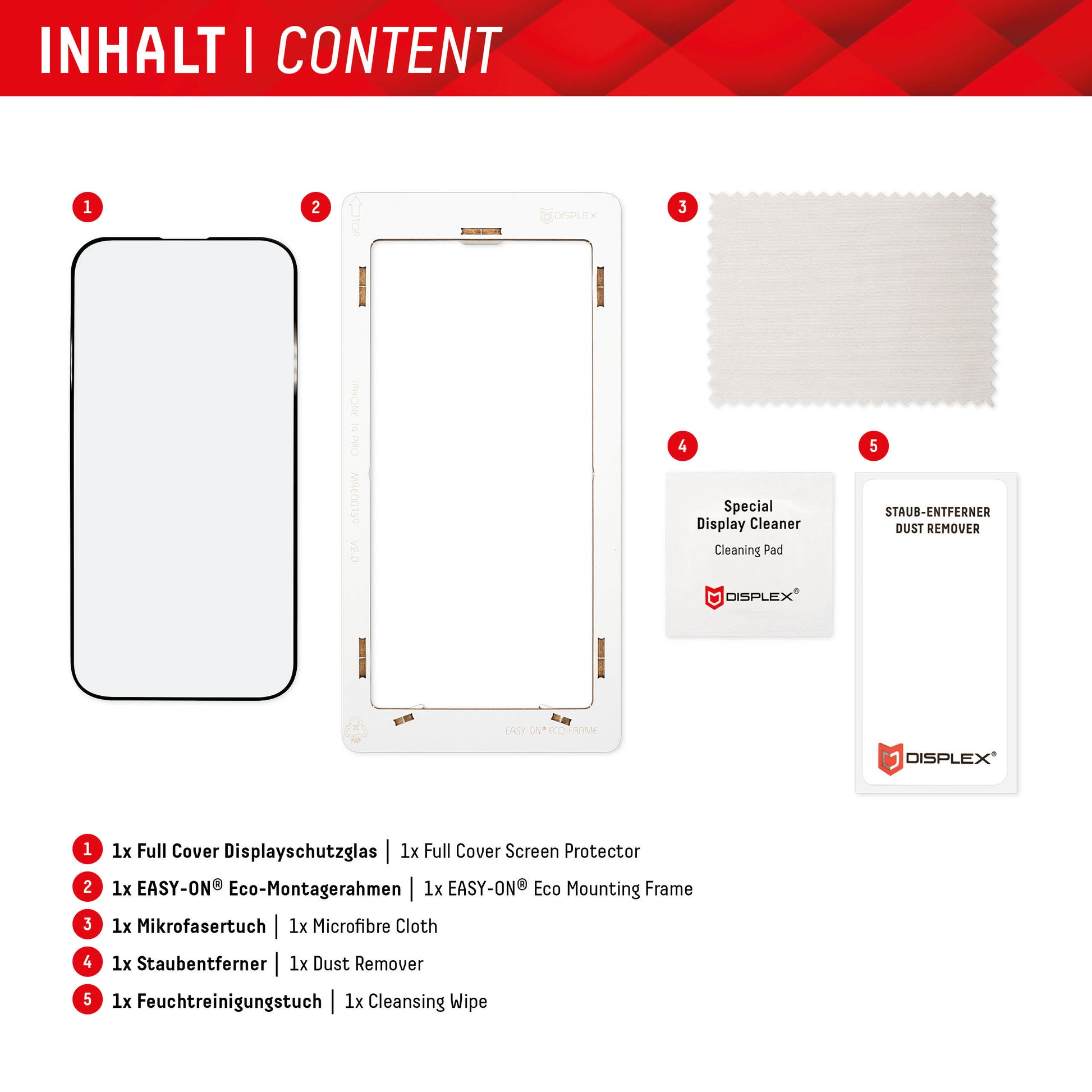Displex Displayschutz (Panzerglas), Full Cover – für Galaxy S22+/S23+ – mit Applikator
