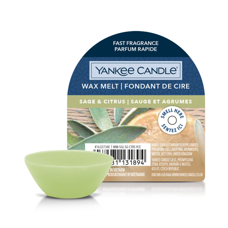 Yankee Candle Duftwachsplättchen – Salbei & Zitrus – Ø 6,7 × 7,3 cm – Grün