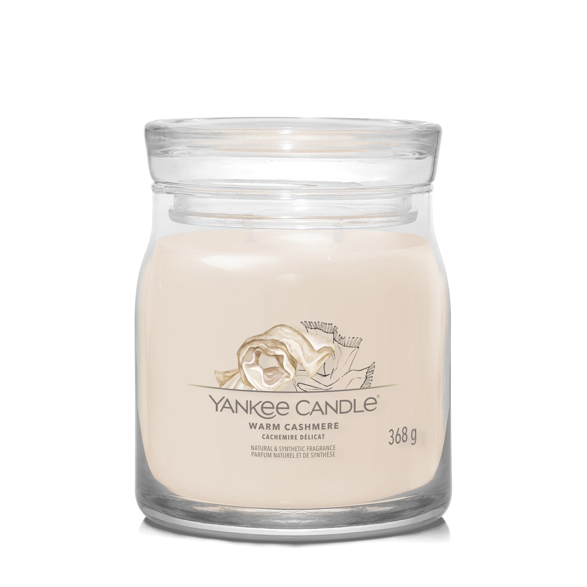 Yankee Candle Warm Cashmere – Duftkerze, Medium Jar, 50 h