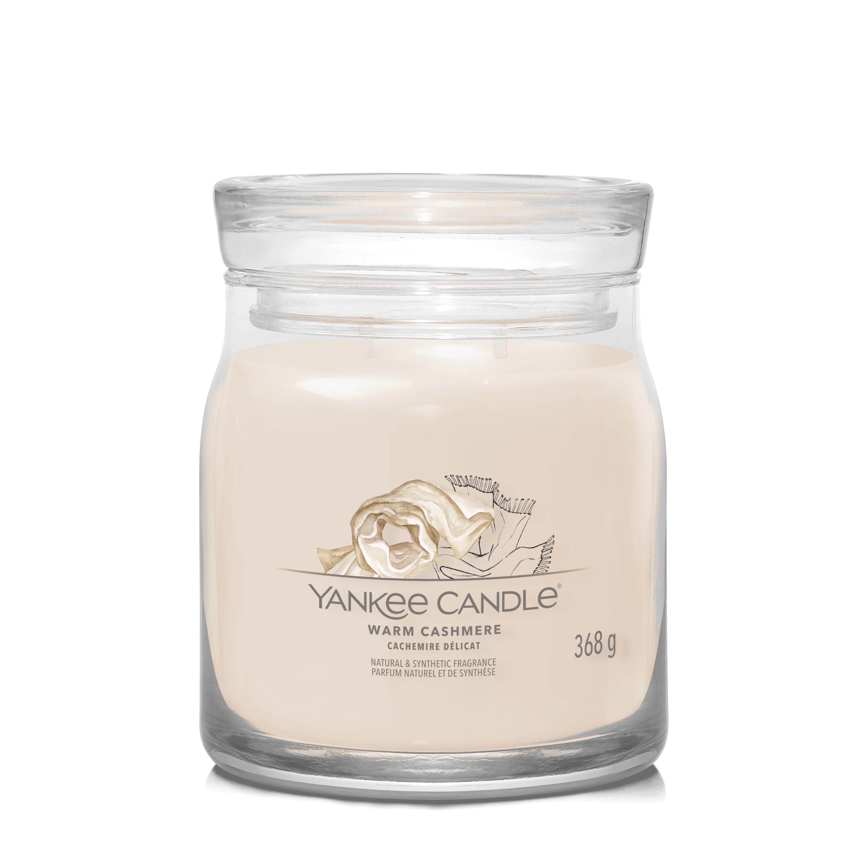 Yankee Candle Warm Cashmere – Duftkerze, Medium Jar, 50 h