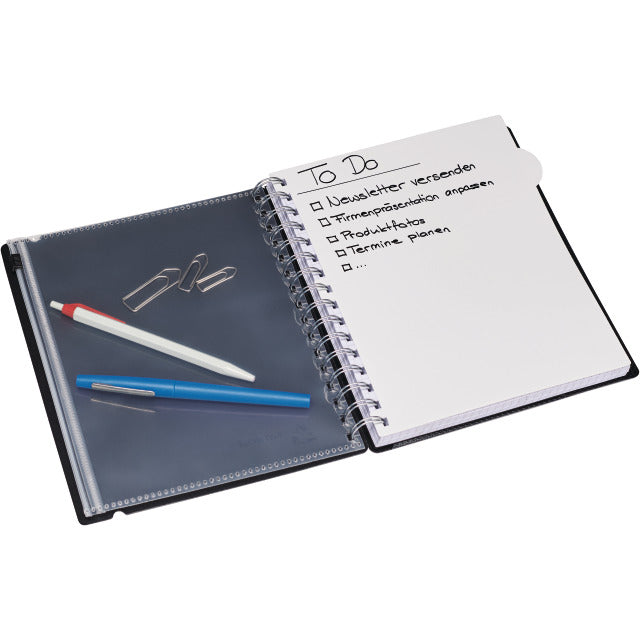 Kolma Collegeblock A5, kariert, Spiralbindung, 120 Blatt, 2-fach gelocht, perforiert, 80 g/m² – schwarz