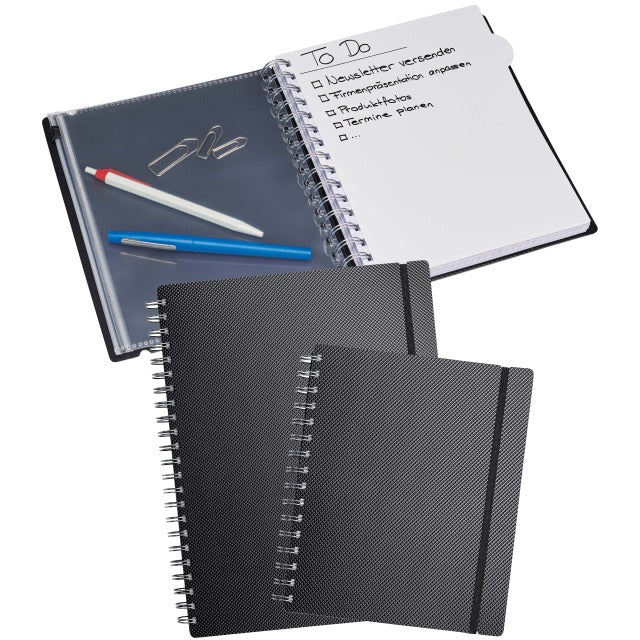 Kolma Collegeblock A5, kariert, Spiralbindung, 120 Blatt, 2-fach gelocht, perforiert, 80 g/m² – schwarz