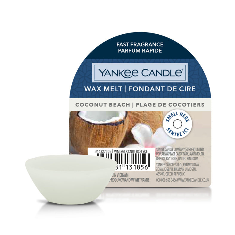 Yankee Candle Coconut Beach – Duftwachsplättchen, 22 g, Ø 7 × 3 cm