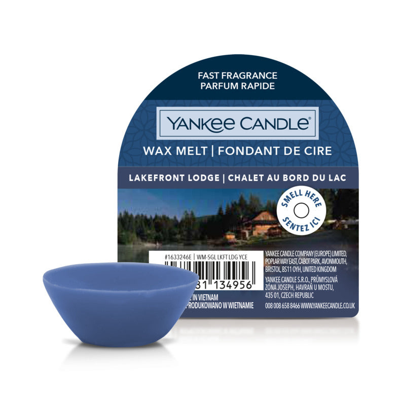 Yankee Candle Lakefront Lodge – Duftwachsplättchen, Ø 6,7 × 7,3 cm, blau