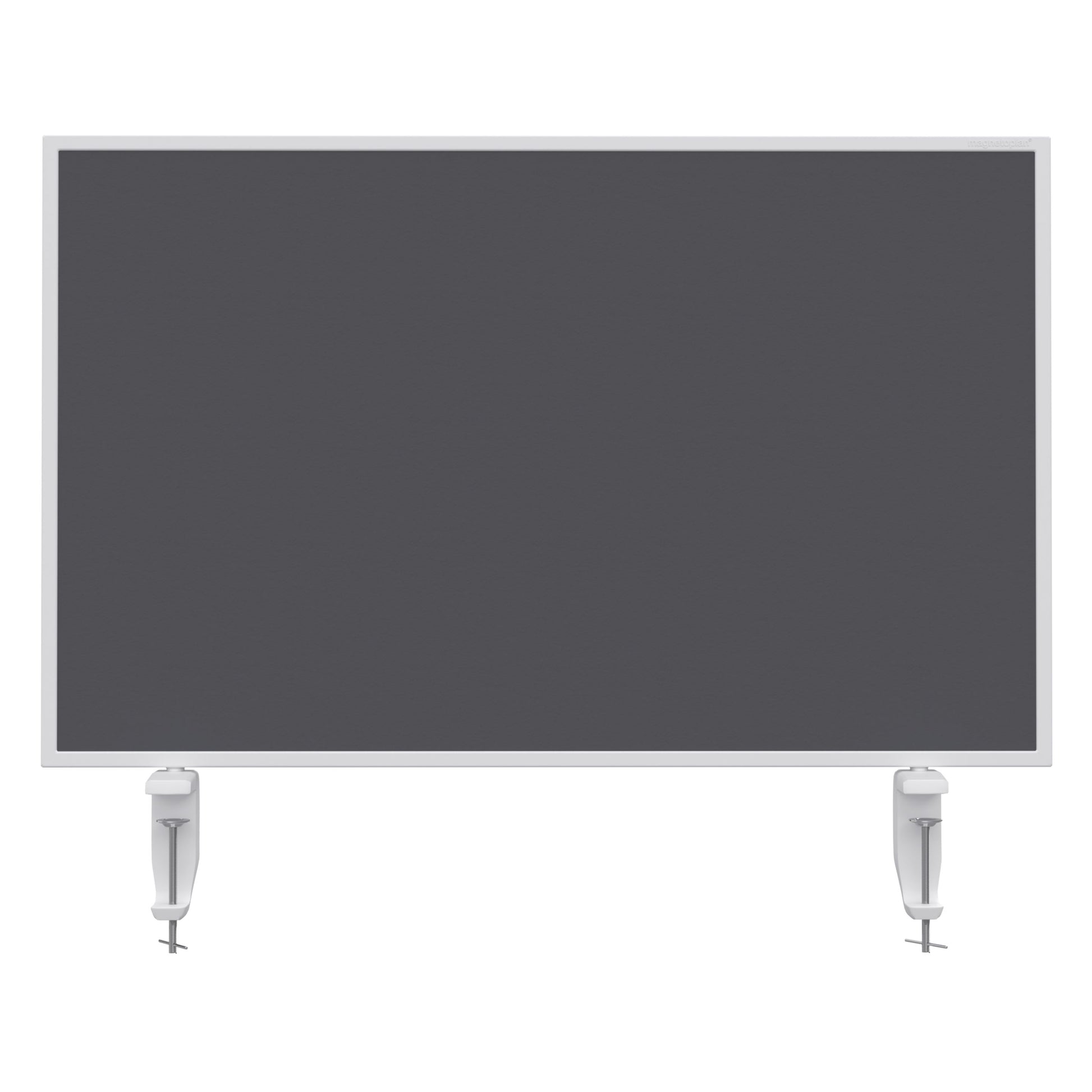 magnetoplan – Tischtrennwand VarioPin – 800 × 500 mm – doppelseitig (Whiteboard/Filz) – grau